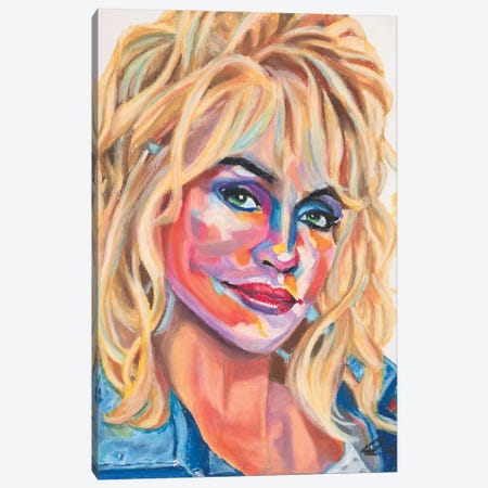 Dolly Parton Canvas Print #PHE5} by Petra Hoette Canvas Artwork