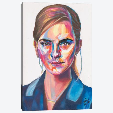 Emma Watson Canvas Print #PHE7} by Petra Hoette Canvas Art