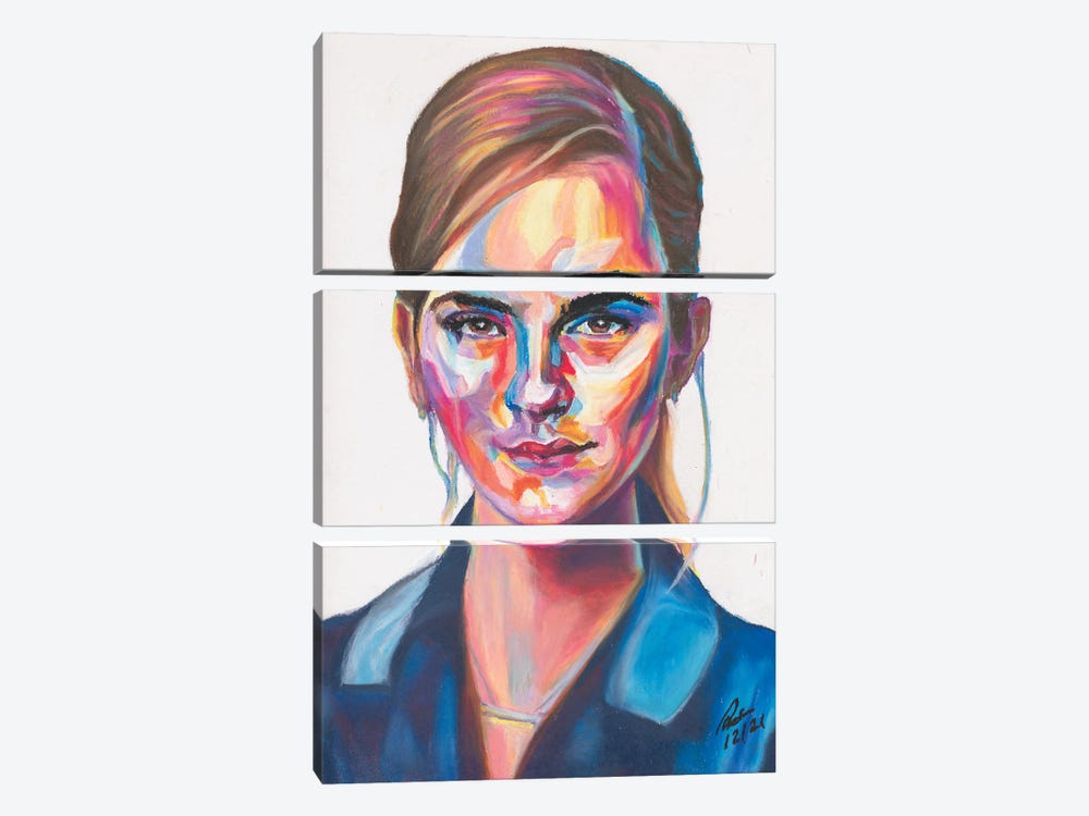 Emma Watson by Petra Hoette 3-piece Canvas Wall Art