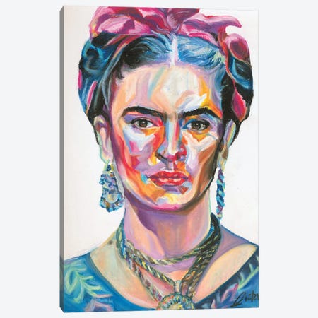 Frida Kahlo Canvas Print #PHE8} by Petra Hoette Art Print