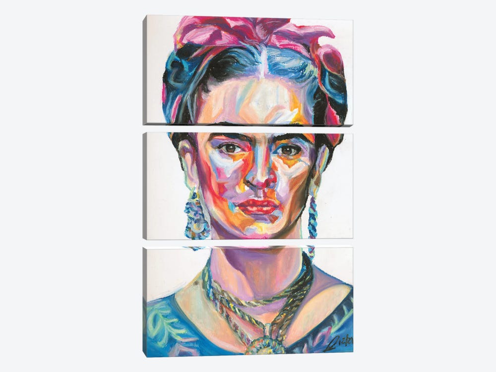 Frida Kahlo by Petra Hoette 3-piece Canvas Print