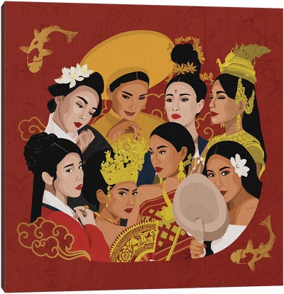 Asian Celebration Canvas Art Print - Friendship Art