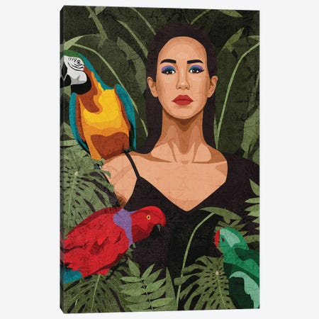 Connecting With Nature | Parrot Canvas Print #PHG25} by Phung Banh Canvas Artwork