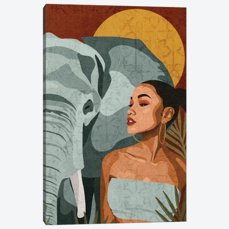 Connecting With Nature | Elephant Canvas Print #PHG27} by Phung Banh Canvas Art