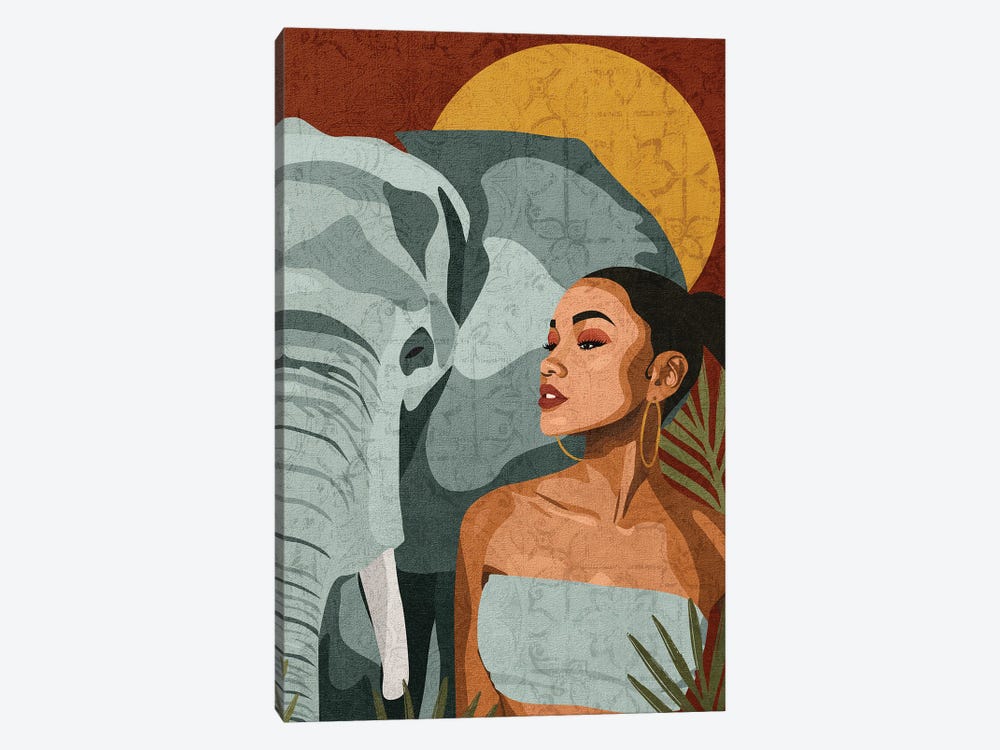 Connecting With Nature | Elephant by Phung Banh 1-piece Canvas Print