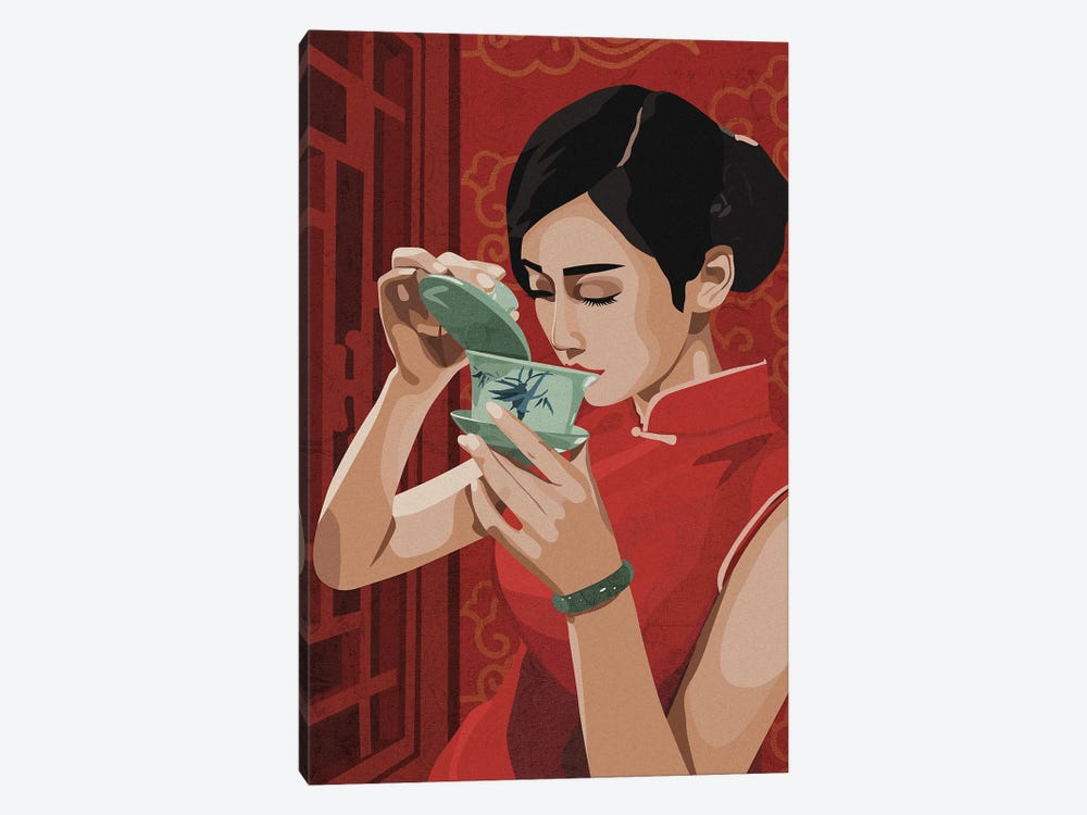 Sipping Tea by Phung Banh 1-piece Art Print