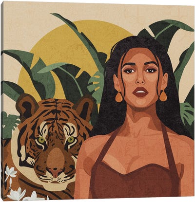 Connecting With Nature | Tiger Canvas Art Print - Phung Banh