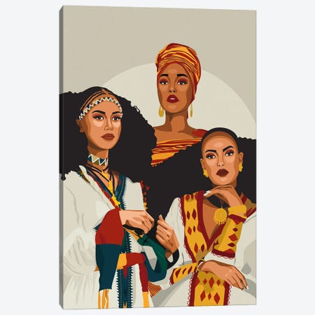African Trio | Ethiopian, Somalia, Habesha Canvas Print #PHG31} by Phung Banh Canvas Artwork