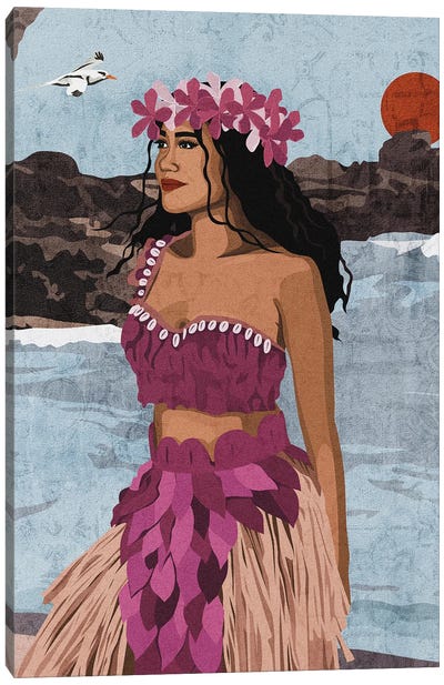 Polynesian/Hawaiian Beauty Canvas Art Print - Phung Banh