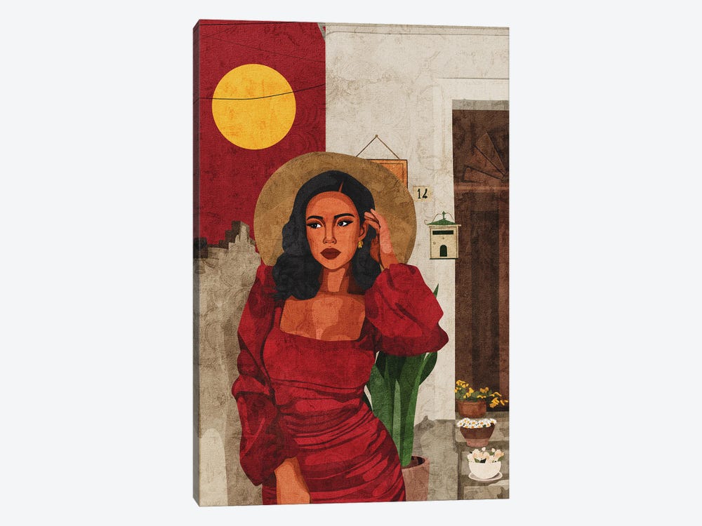 Red Dress by Phung Banh 1-piece Art Print