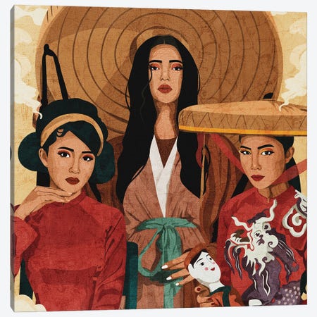 Generations Of Vietnamese Women Canvas Print #PHG76} by Phung Banh Art Print