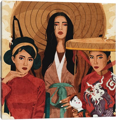 Generations Of Vietnamese Women Canvas Art Print - Phung Banh