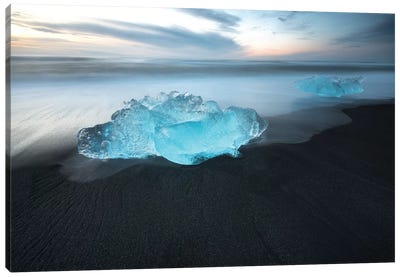 Jokulsarlon Ice Wal Art In Iceland Canvas Art Print - Glacier & Iceberg Art