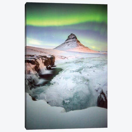 Kirkjufell Green Arch In Iceland Canvas Print #PHM110} by Philippe Manguin Canvas Wall Art