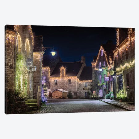 Locronan By Night Canvas Print #PHM131} by Philippe Manguin Canvas Artwork
