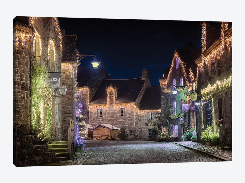 Locronan By Night by Philippe Manguin 1-piece Canvas Wall Art