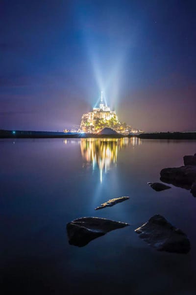 Normandy: Mont Saint Michel - The Candle by Philippe Manguin