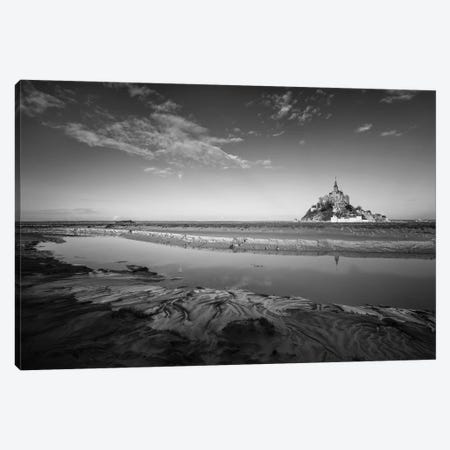 Mont Saint Michel Black And White Canvas Print #PHM139} by Philippe Manguin Canvas Art