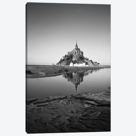 Mont Saint Michel Black And White Canvas Print #PHM140} by Philippe Manguin Canvas Print