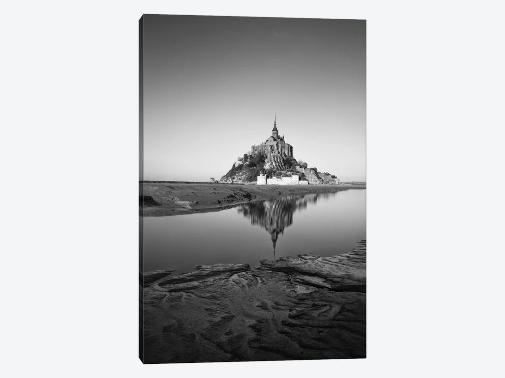 Mont Saint Michel Black And White by Philippe Manguin 1-piece Canvas Artwork
