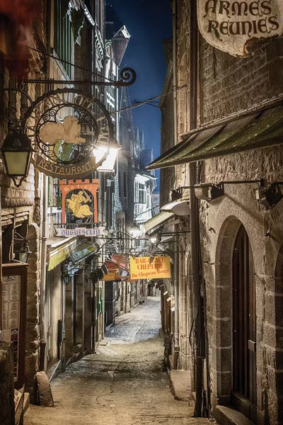 Normandy: Mont Saint Michel La Grande Rue by Philippe Manguin