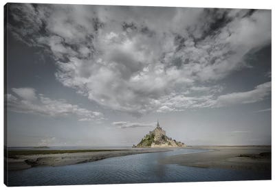 Mont Saint Michel Mix Black And White w Color Canvas Art Print - Normandy