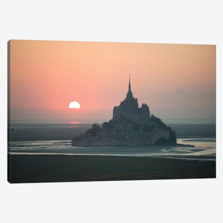 Mont Saint Michel Sunset Canvas Print #PHM148} by Philippe Manguin Canvas Art Print