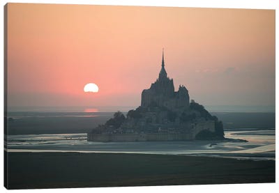 Mont Saint Michel Sunset Canvas Art Print - Mont Saint-Michel