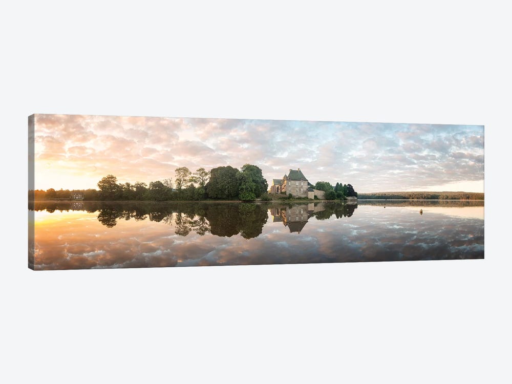 Panoramic Of Abbaye Paimpont In Brittany by Philippe Manguin 1-piece Canvas Print