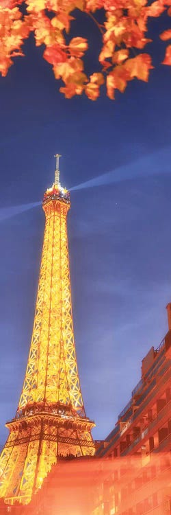 Panoramic Red Eiffel Tower