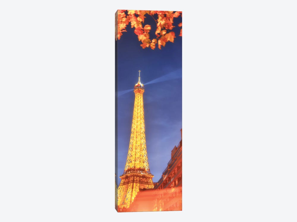 Panoramic Red Eiffel Tower by Philippe Manguin 1-piece Canvas Art