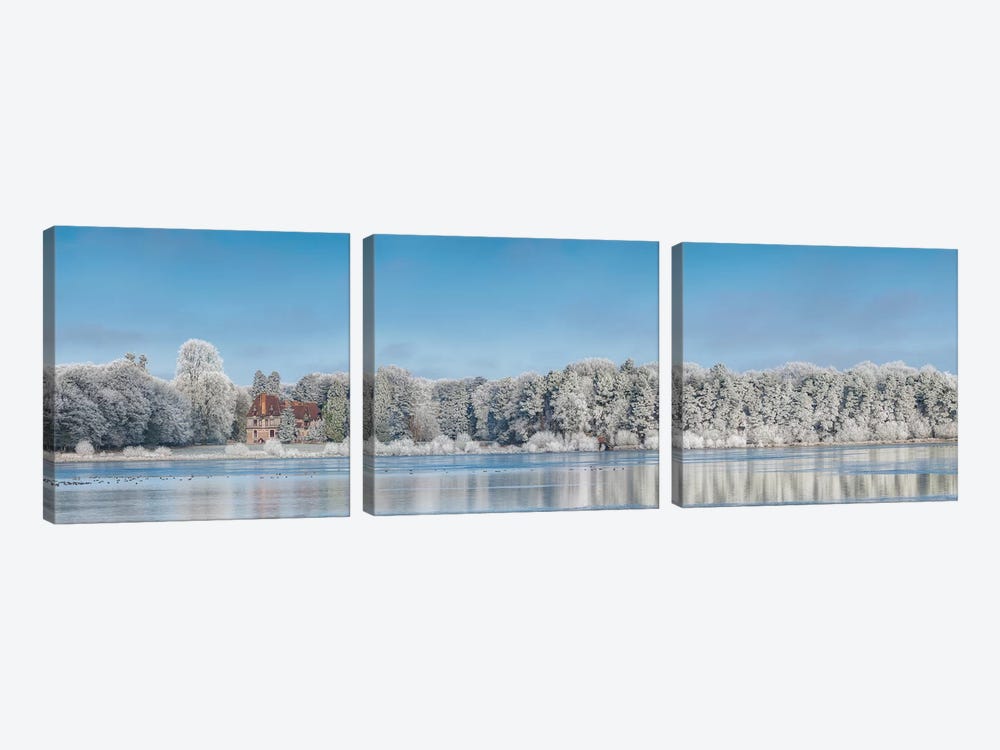 Panoramic Winter Lake by Philippe Manguin 3-piece Canvas Art