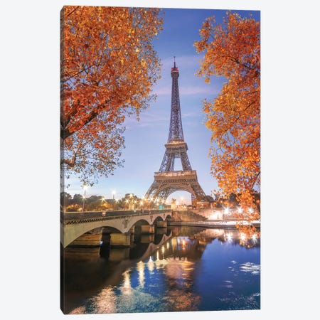 Paris Eiffel Tower - Red Touch Canvas Print #PHM170} by Philippe Manguin Canvas Wall Art