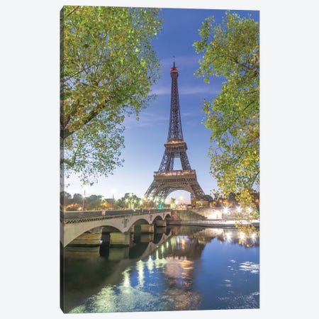 Paris Eiffel Tower Green Canvas Print #PHM172} by Philippe Manguin Canvas Artwork