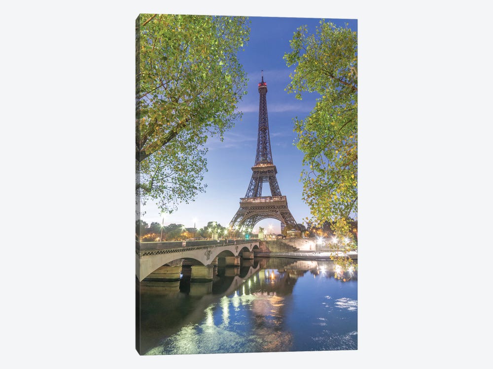 Paris Eiffel Tower Green by Philippe Manguin 1-piece Canvas Art Print