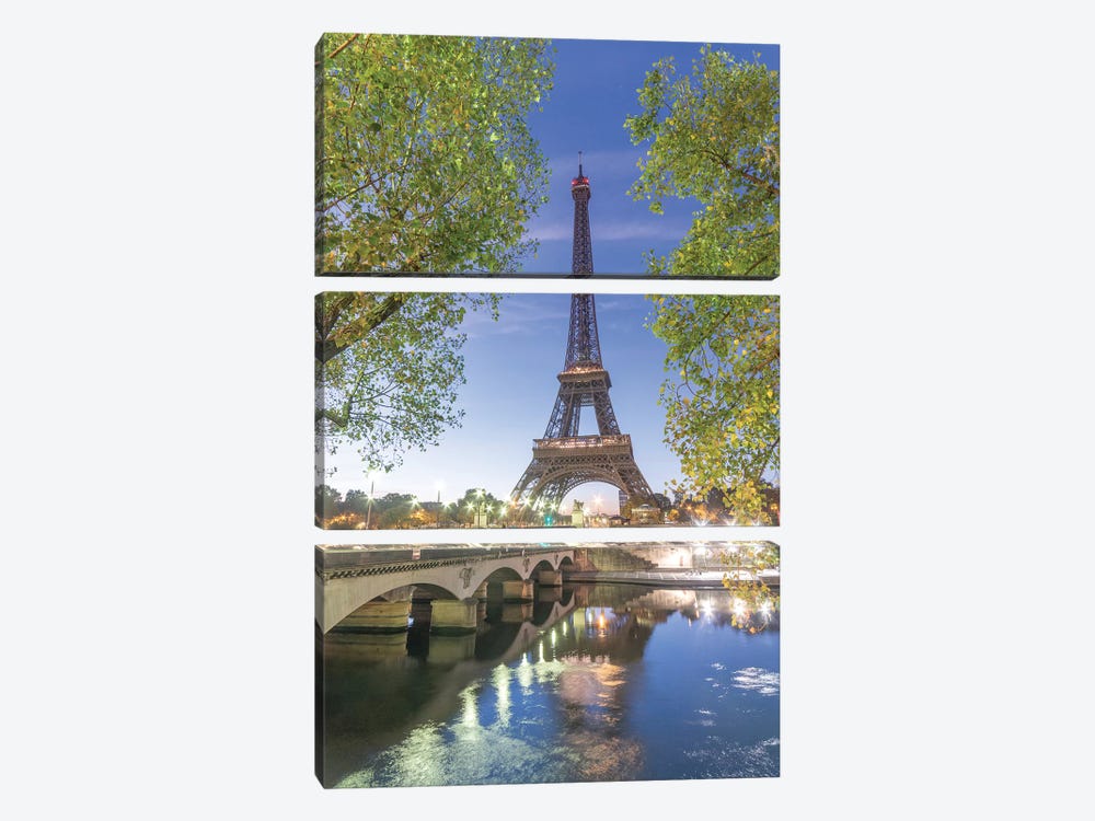 Paris Eiffel Tower Green by Philippe Manguin 3-piece Art Print