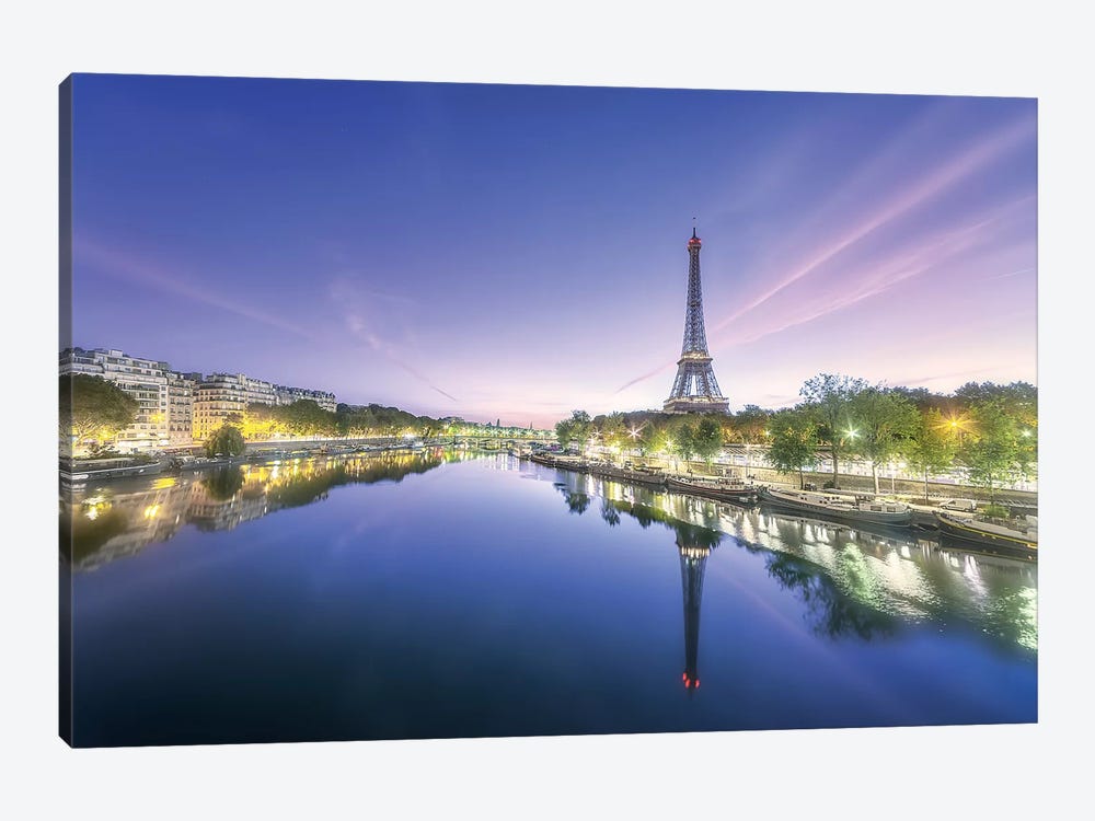 Paris Sunrise On The Seine Canva - Canvas Art Print | Philippe Manguin