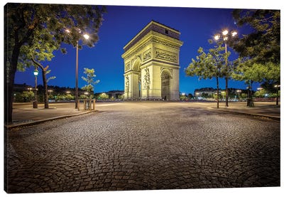 Paris, Arc De Triomphe Canvas Art Print - Famous Monuments & Sculptures