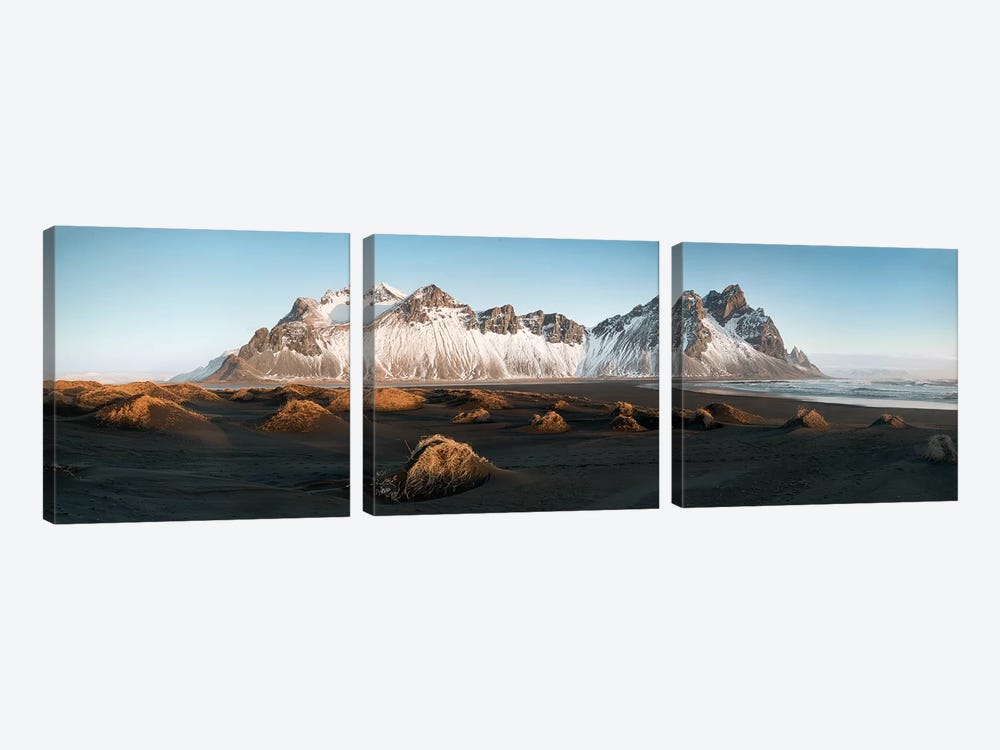 Stockness Panoramic In Iceland by Philippe Manguin 3-piece Art Print