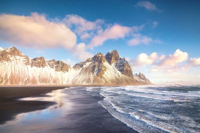 Stokksnes Blue Sky In Iceland by Philippe Manguin art print