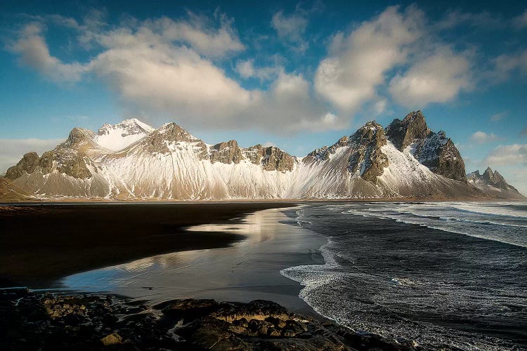 Stokksnes Mountain And Beach In Iceland