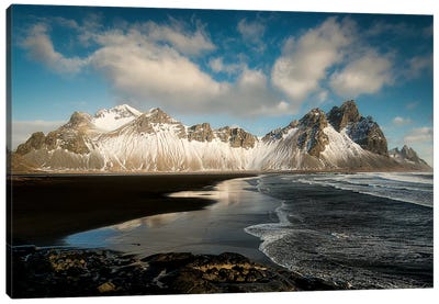 Stokksnes Mountain And Beach In Iceland Canvas Art Print - Philippe Manguin