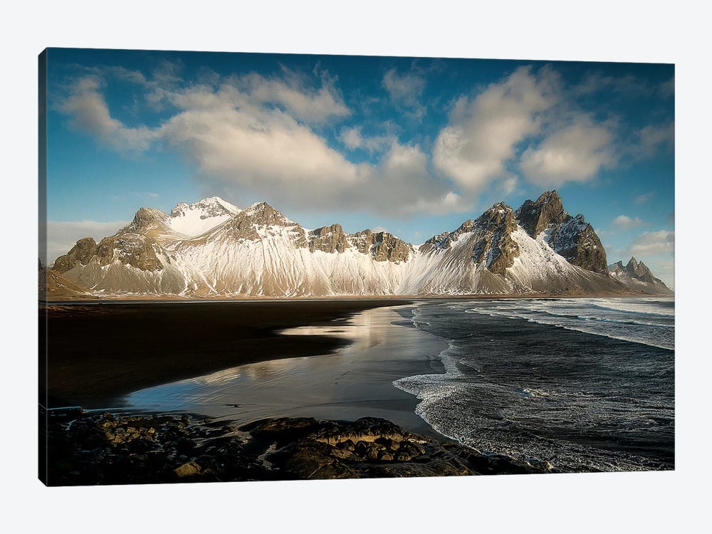 Stokksnes Mountain And Beach In Iceland 1-piece Canvas Wall Art