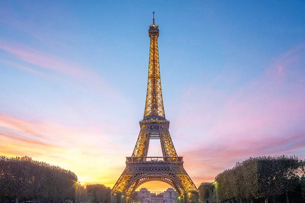 Paris Photography: Sunset On The Eiffel Tower In Paris by Philippe Manguin