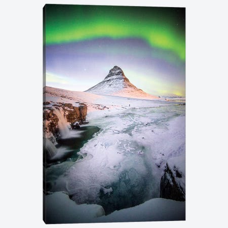 The Kirkjufell Green Arch In Iceland Canvas Print #PHM202} by Philippe Manguin Canvas Art
