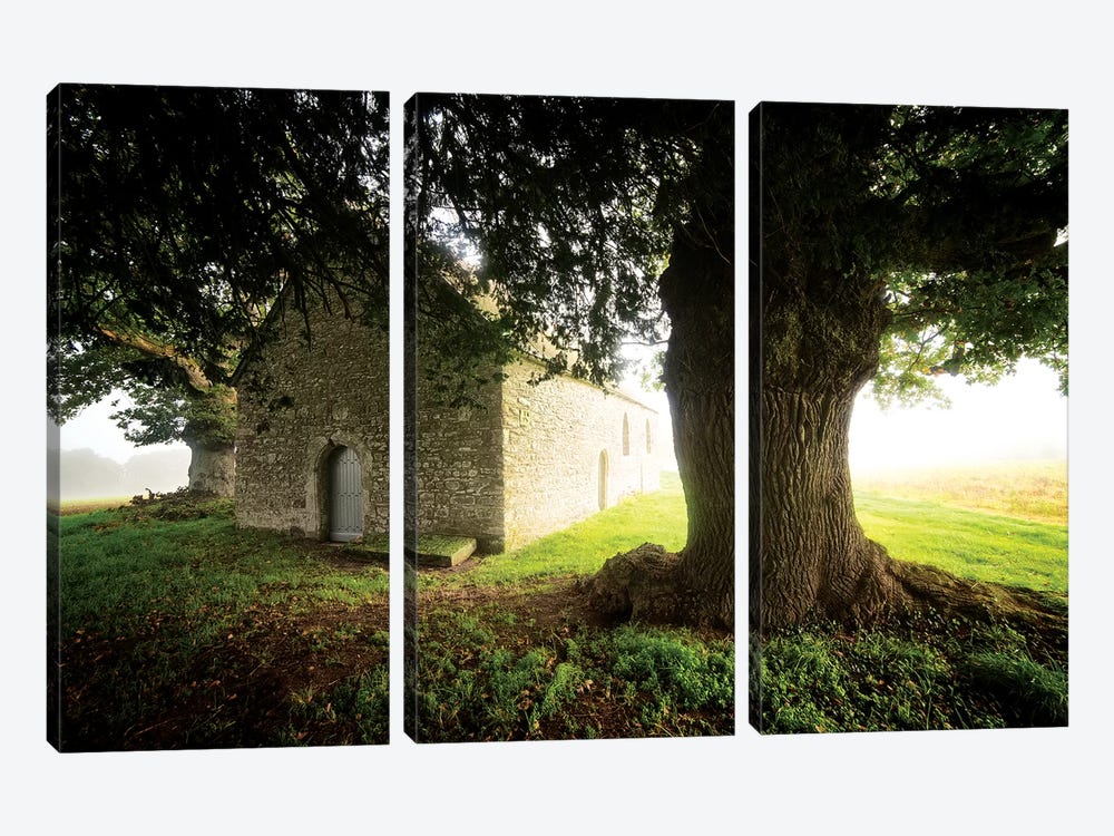 The Old Church by Philippe Manguin 3-piece Canvas Art Print