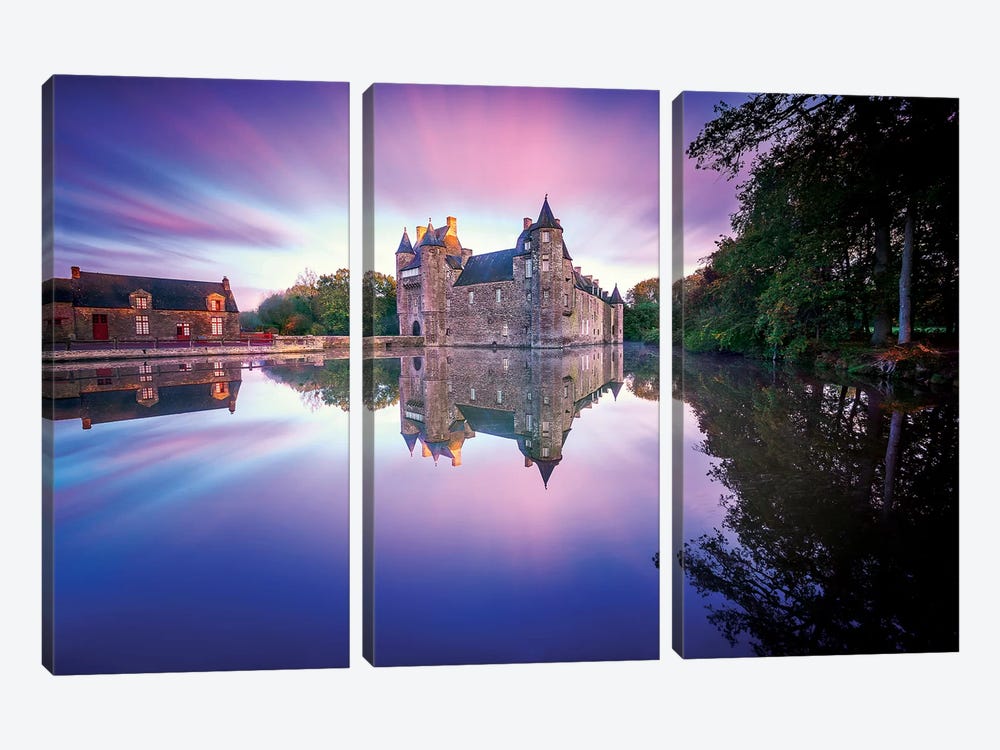 Trecesson Old French Castle by Philippe Manguin 3-piece Canvas Art