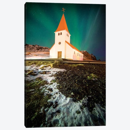 Vik Church In Iceland Canvas Print #PHM227} by Philippe Manguin Canvas Art Print