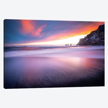 Vik Sunset Iceland Canvas Print #PHM229} by Philippe Manguin Canvas Wall Art