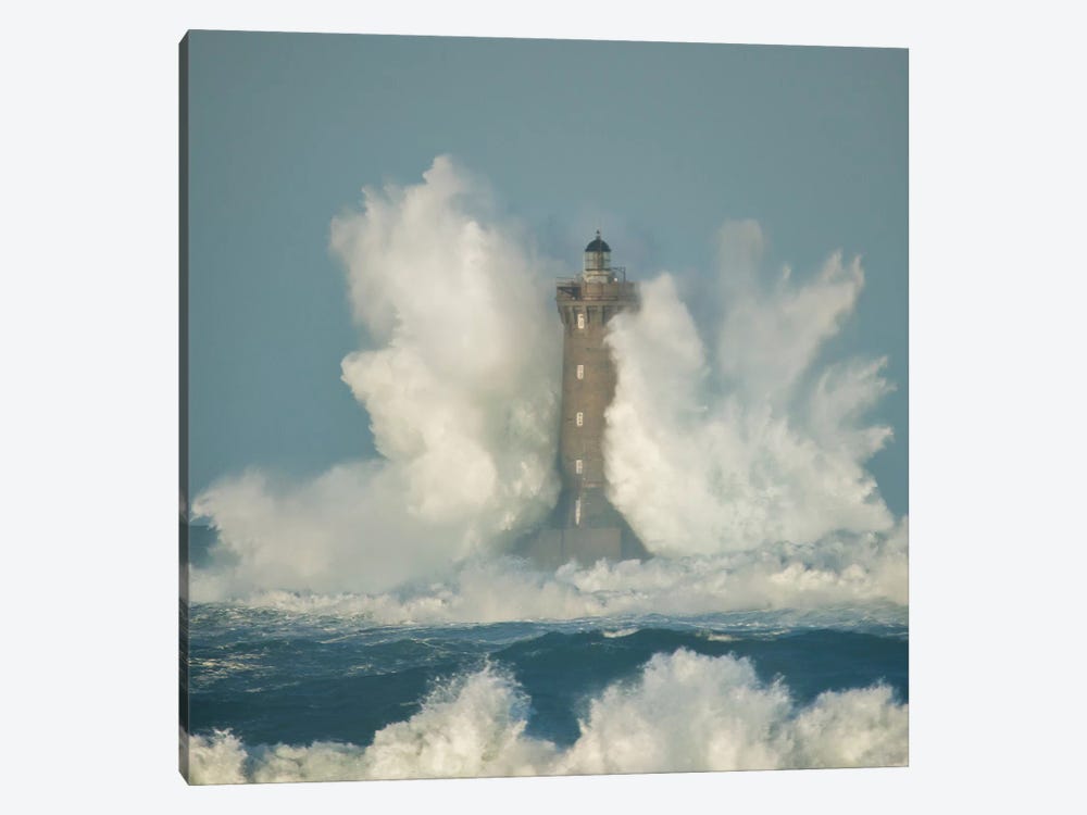 Big Wave On The Lighthouse by Philippe Manguin 1-piece Canvas Art Print